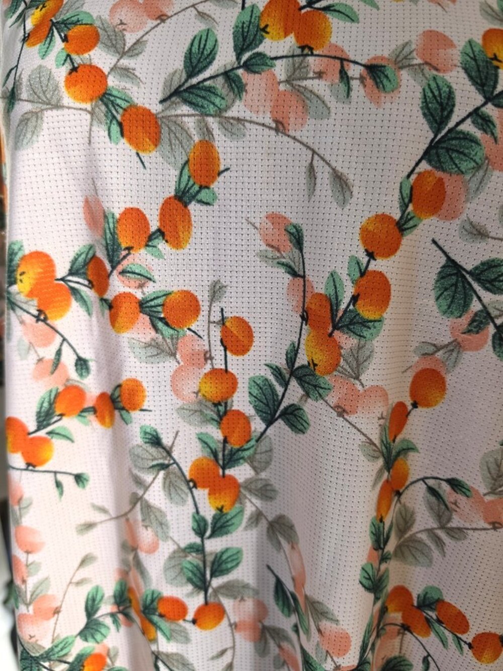 LuLaRoe Women's Size L Tropical Floral Knit Blouse Beige Orange Short Sleeve - Picture 7 of 9